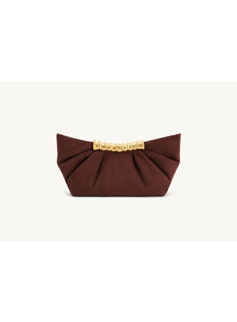 JW PEI Leia Pleated Clutch Bag - Deep Burgundy, Elegant and Classic - Image 4